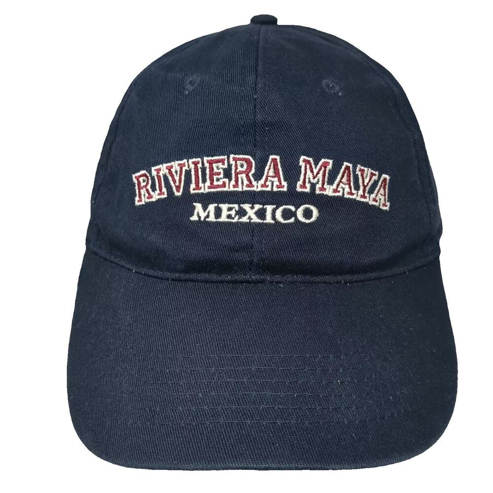 Caribbean Side Riviera Maya Mexico Hat Blue Baseball Cap One Size Embroidered